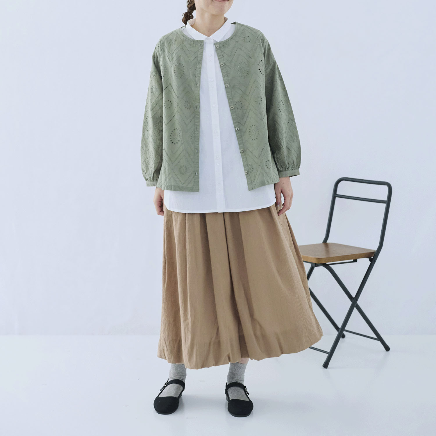 cloudnine ノンノ 60sコットン生地 総レース 9分袖 ショート丈アウター - 画像12