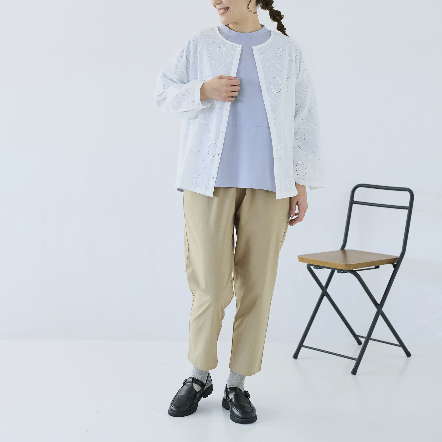 cloudnine ノンノ 60sコットン生地 総レース 9分袖 ショート丈アウター - 画像1