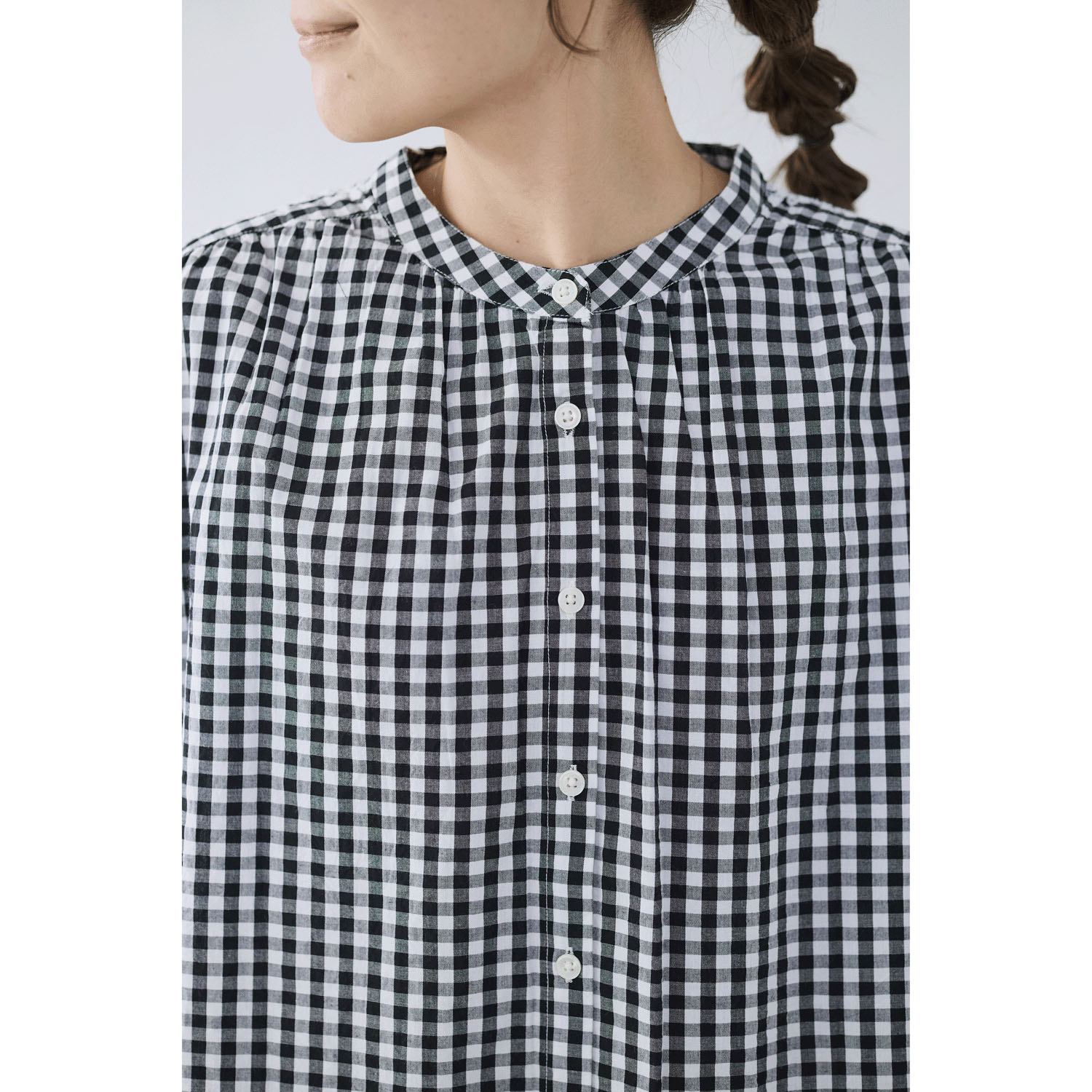 cloudnine ノンノ 先染めコットン柄 ヨーク刺繍ブラウス - 画像13