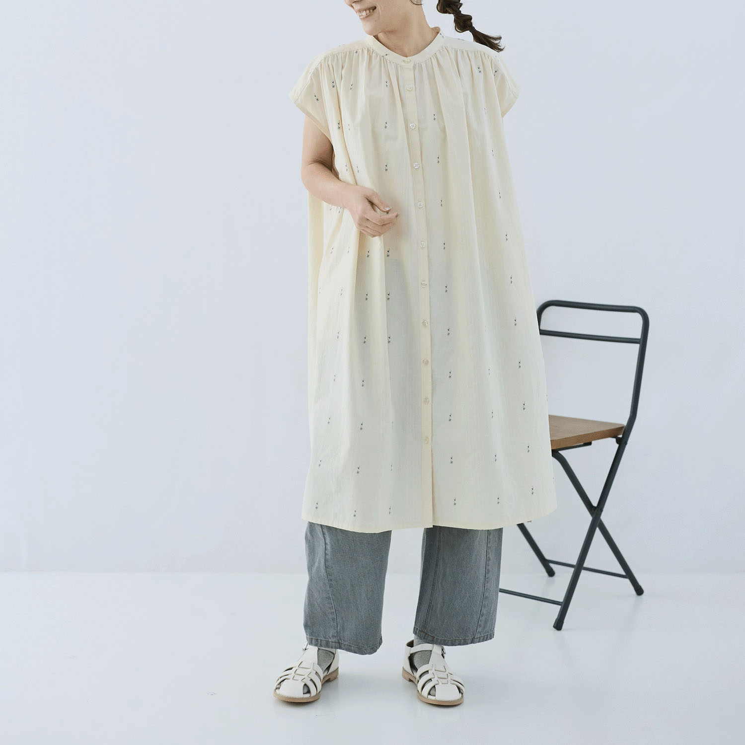 cloudnine ノンノ コットンジャカード花柄ワンピース - 画像2