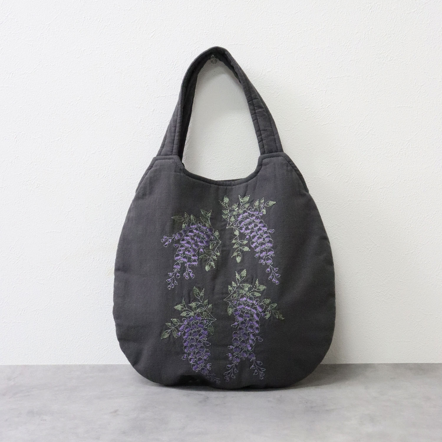 れんげ ノンノ 綿スラブシャンブレー花柄刺繍バッグ - 画像3