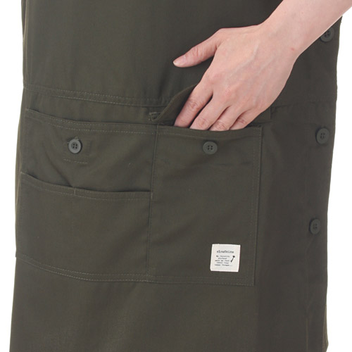 【数量限定】cloudnine サイドボタン定番無地エプロン - 画像6