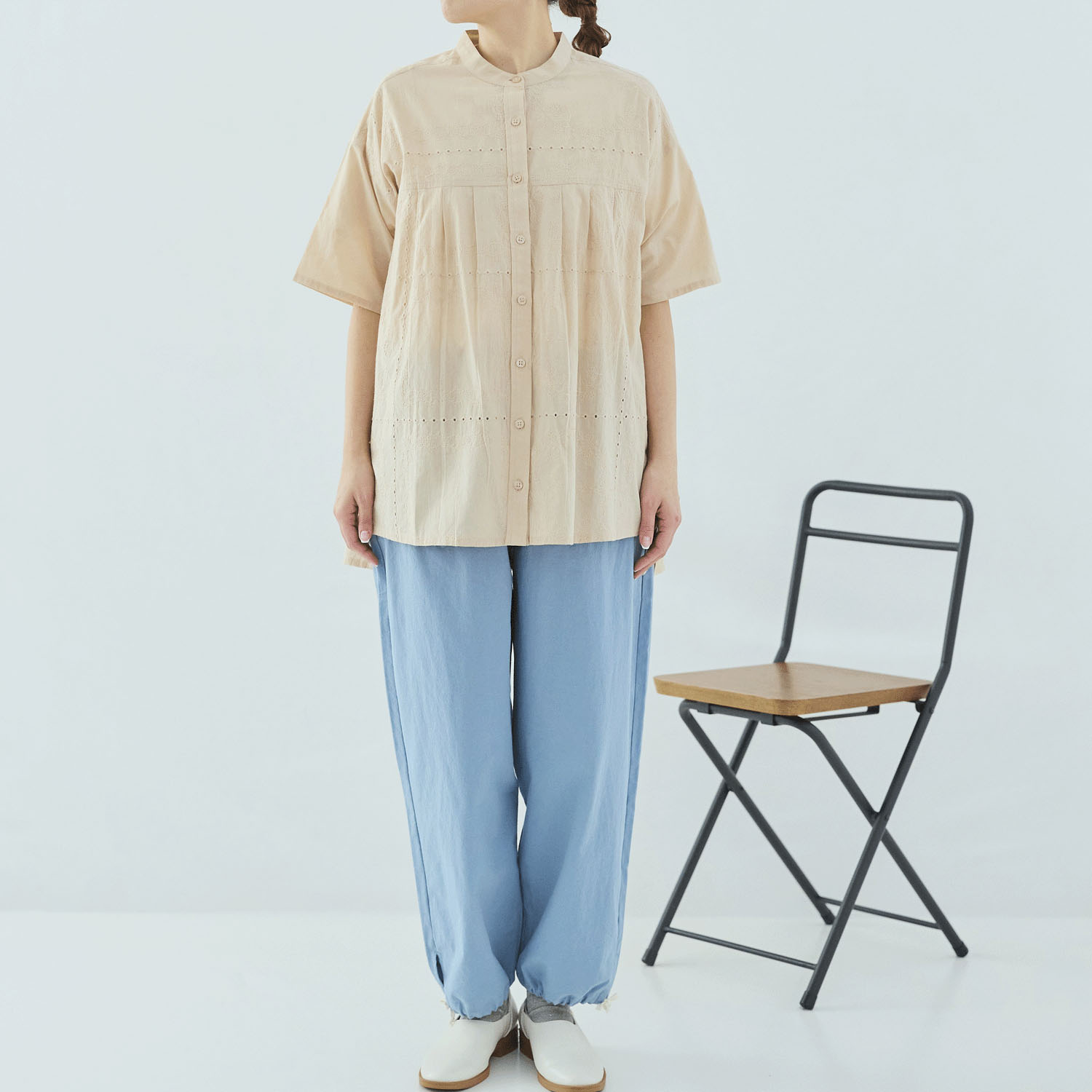 cloudnine 60キャンブリックシフリー刺繍入り前開きチュニック - 画像16