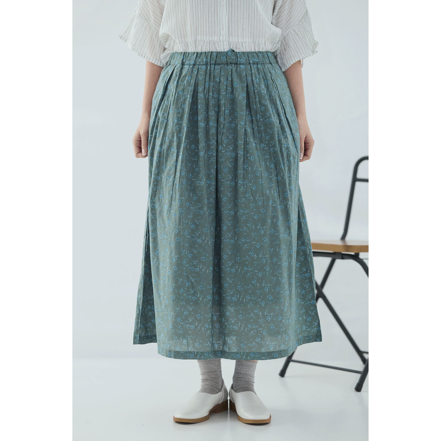 cloudnine 60キャンブリック花柄pt8分丈スカート - 画像7