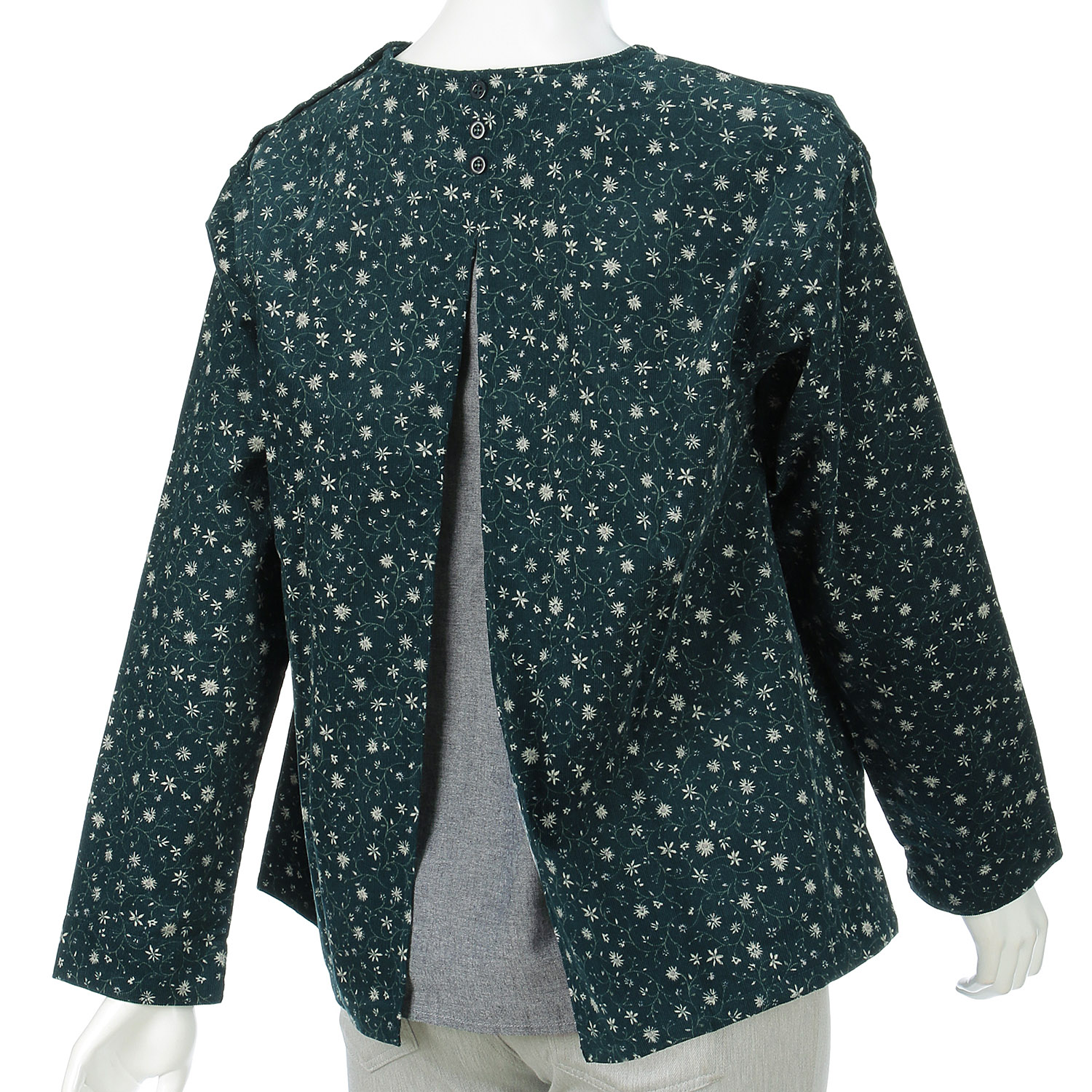 cloudnine ノンノ コーデュロイ小花柄pt後レイヤード風ブラウス - 画像9