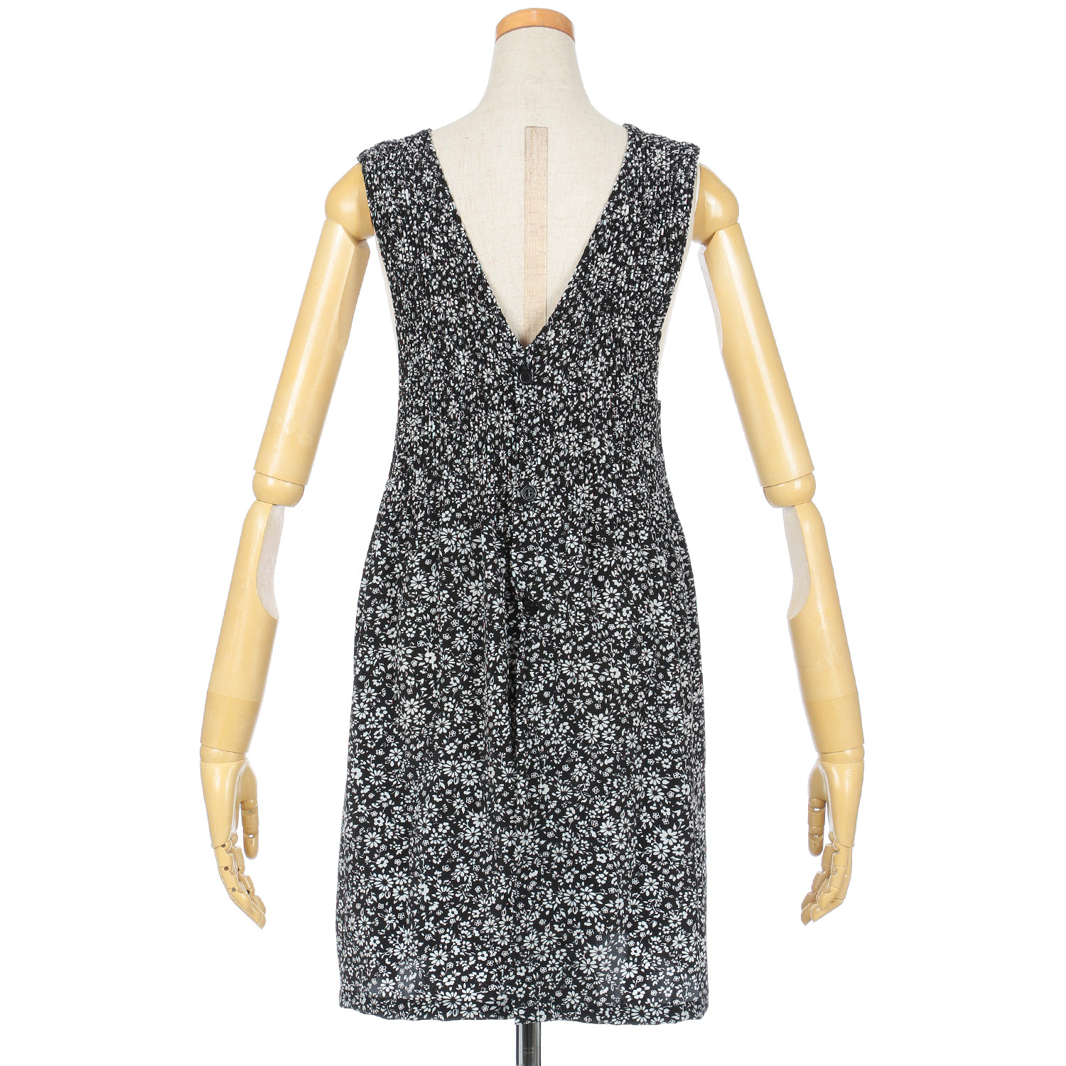 チリメンプリントプリーツエプロン - 画像4