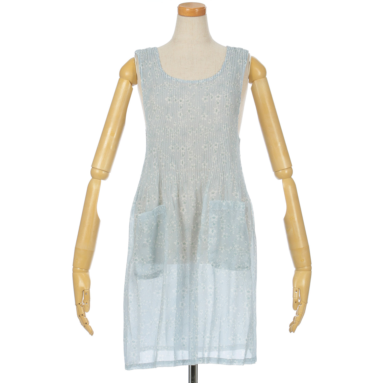 シフォンプリントプリーツエプロン