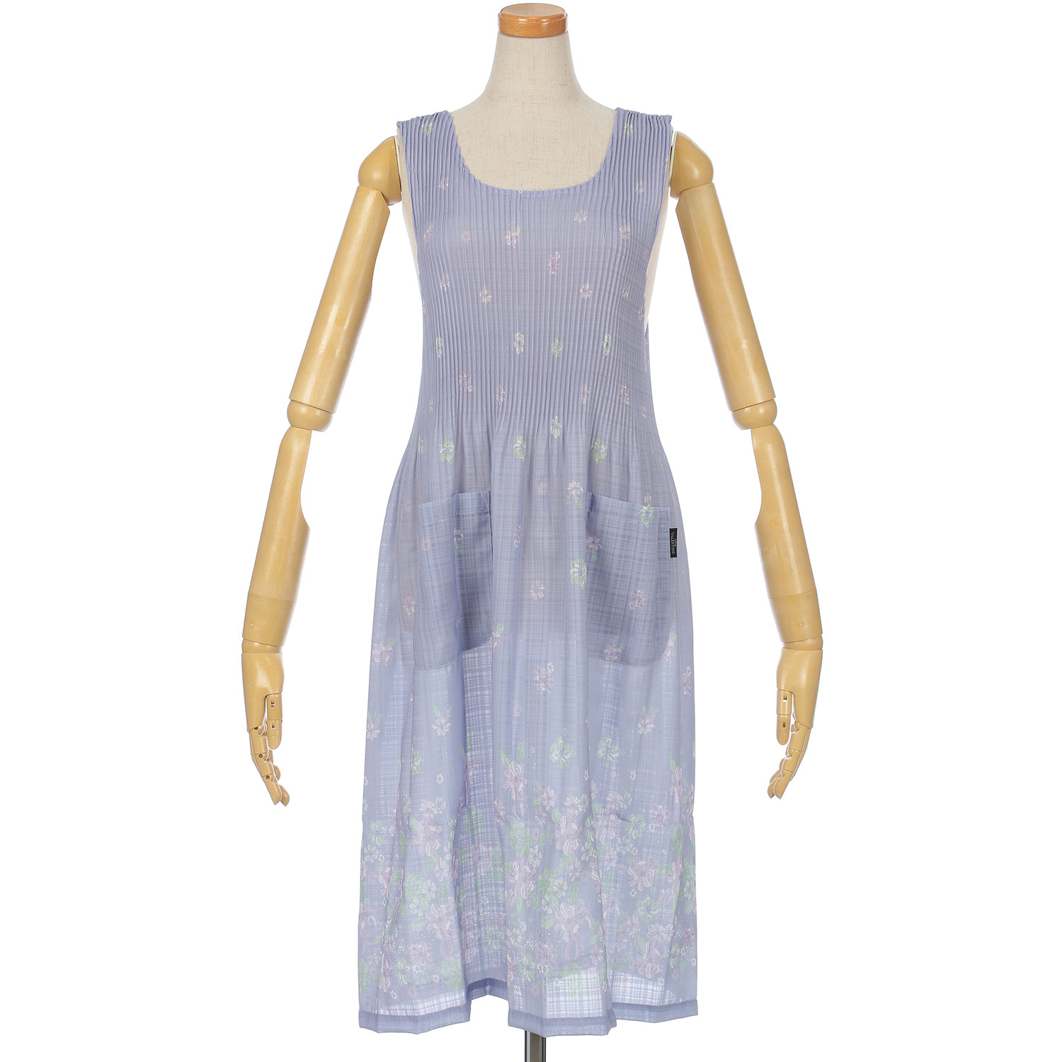 エステル格子ロングプリーツエプロン - 画像5