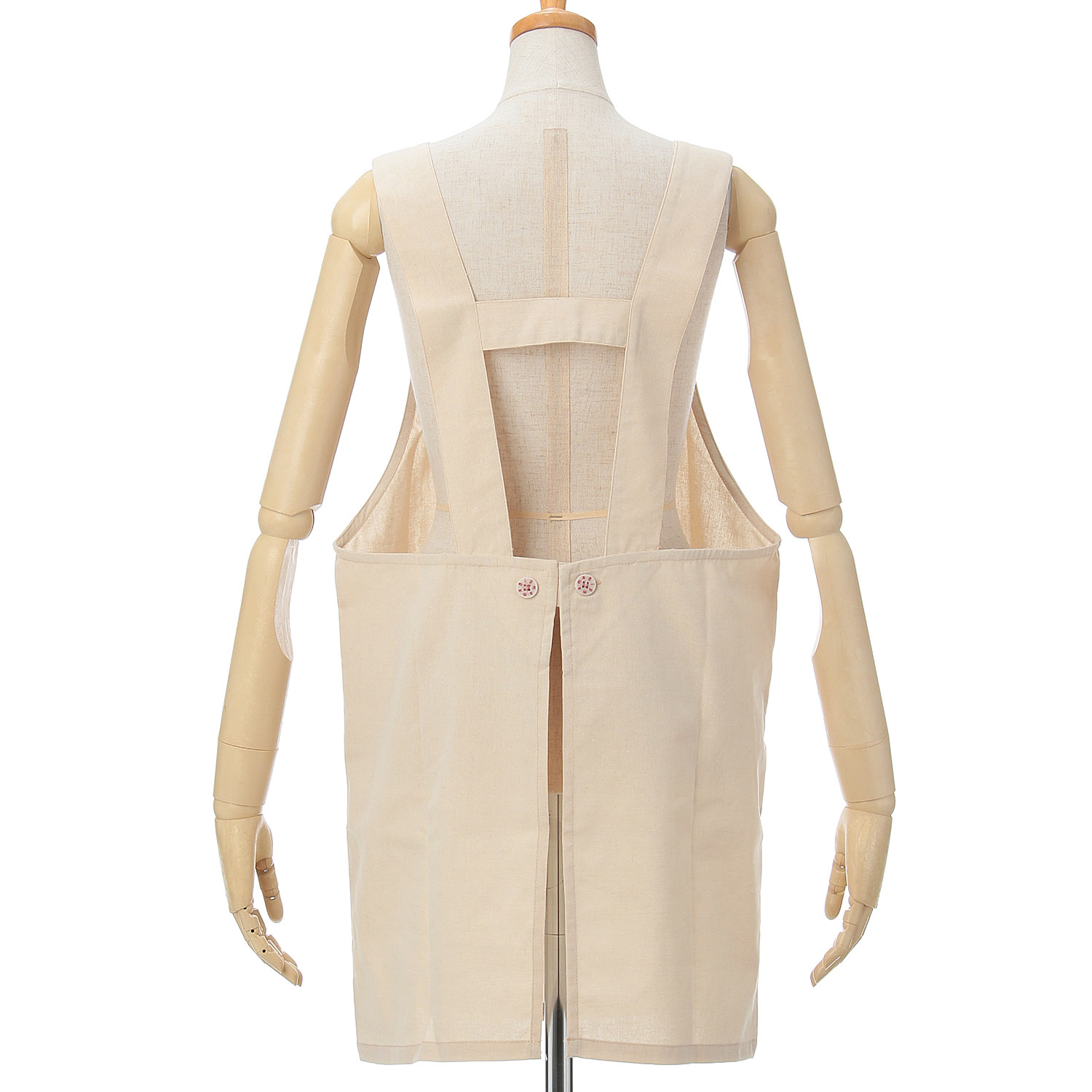 ビッグママ シャンブレーH型エプロン - 画像4