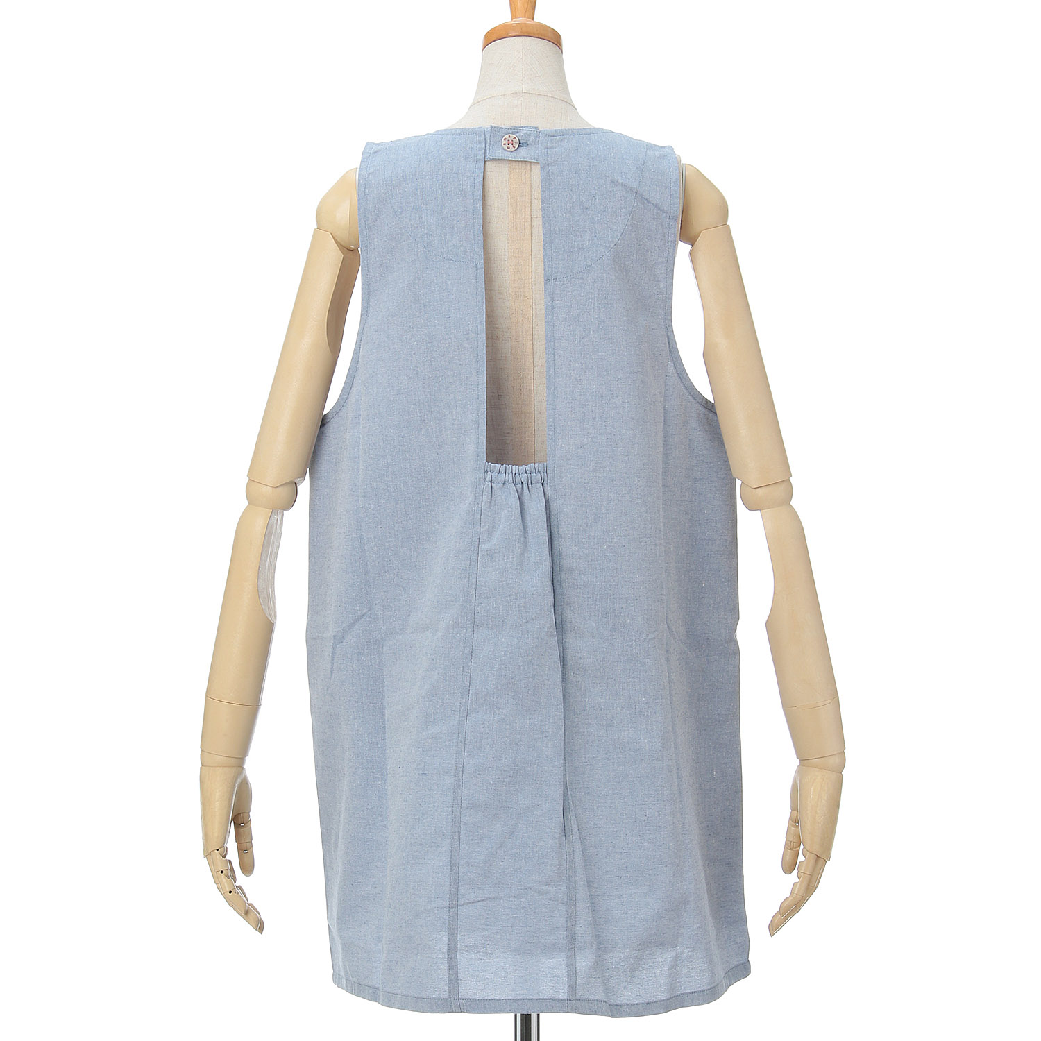 ビッグママ シャンブレーラン型カブリエプロン - 画像4