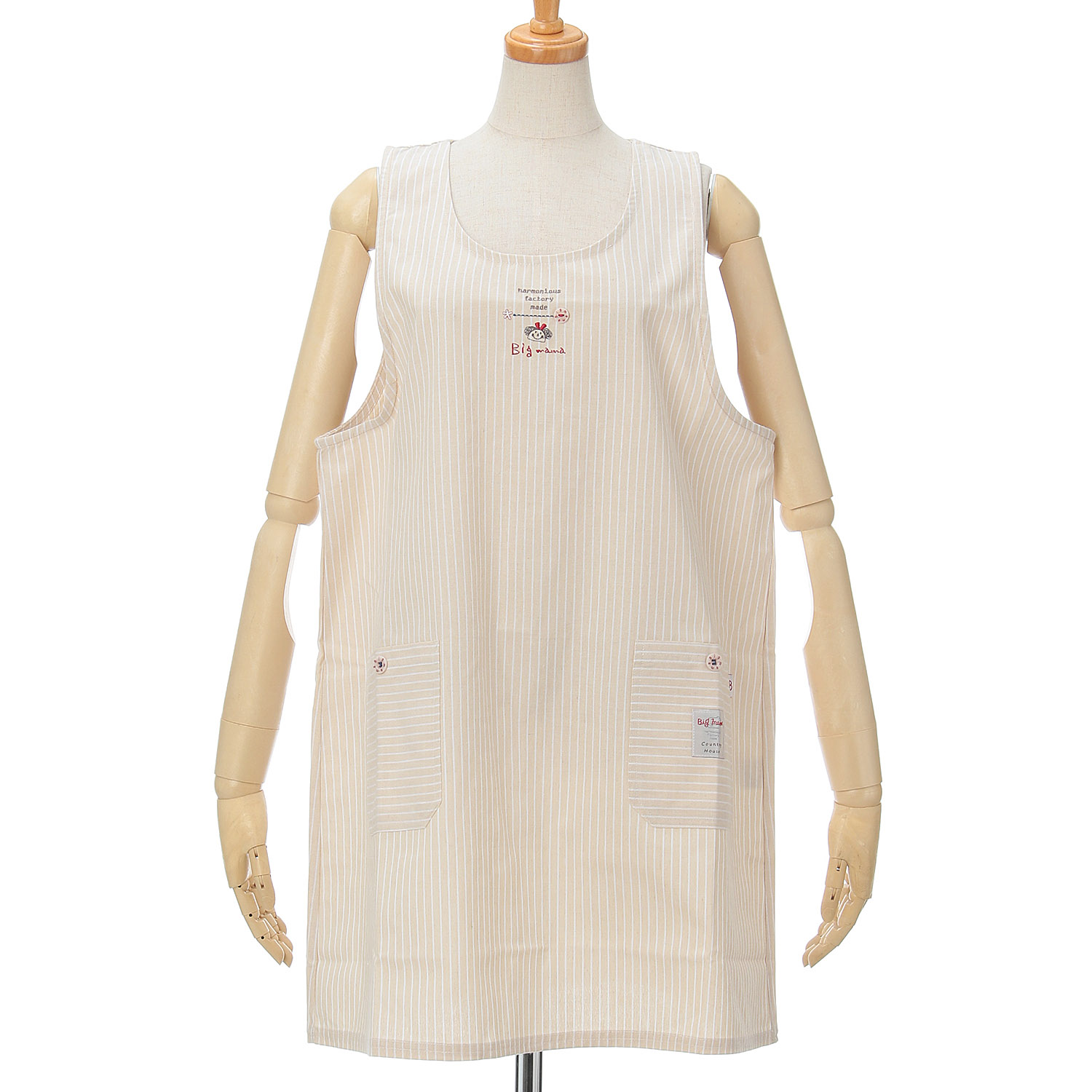 ビッグママ ストライプラン型カブリエプロン - 画像3