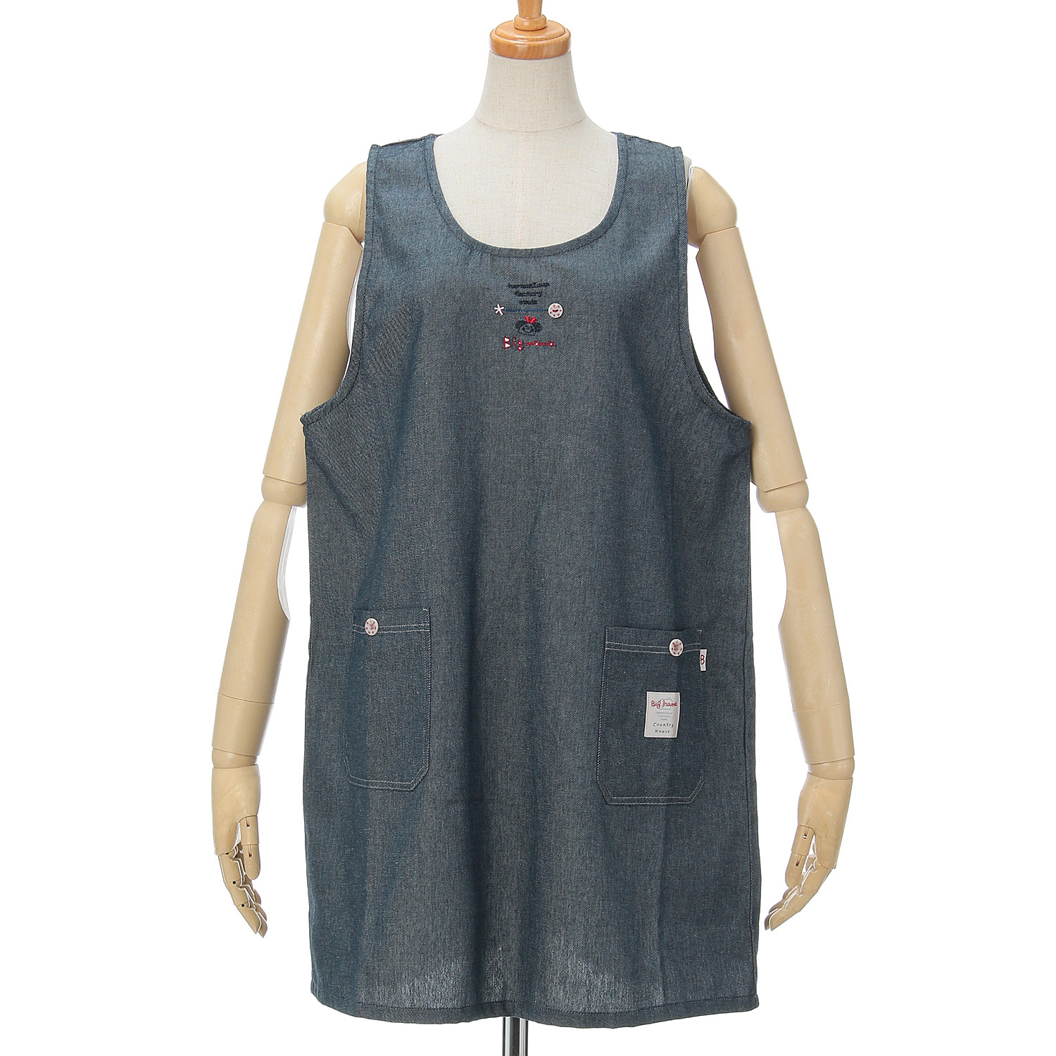 ビッグママ デニムラン型カブリエプロン - 画像3