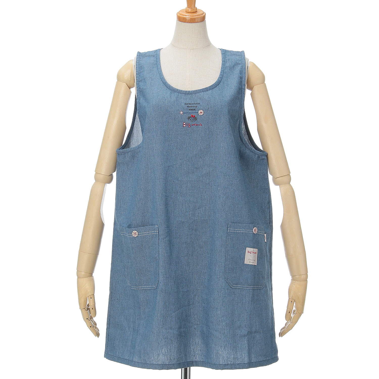 ビッグママ デニムラン型カブリエプロン