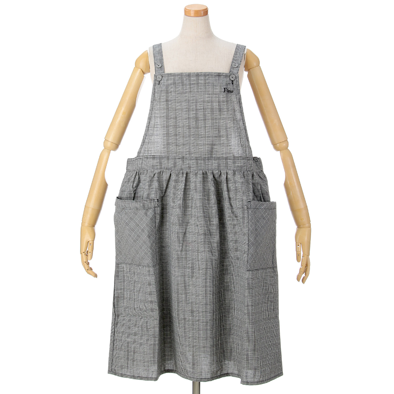 Fleur 先染め吊り紐エプロン - 画像2