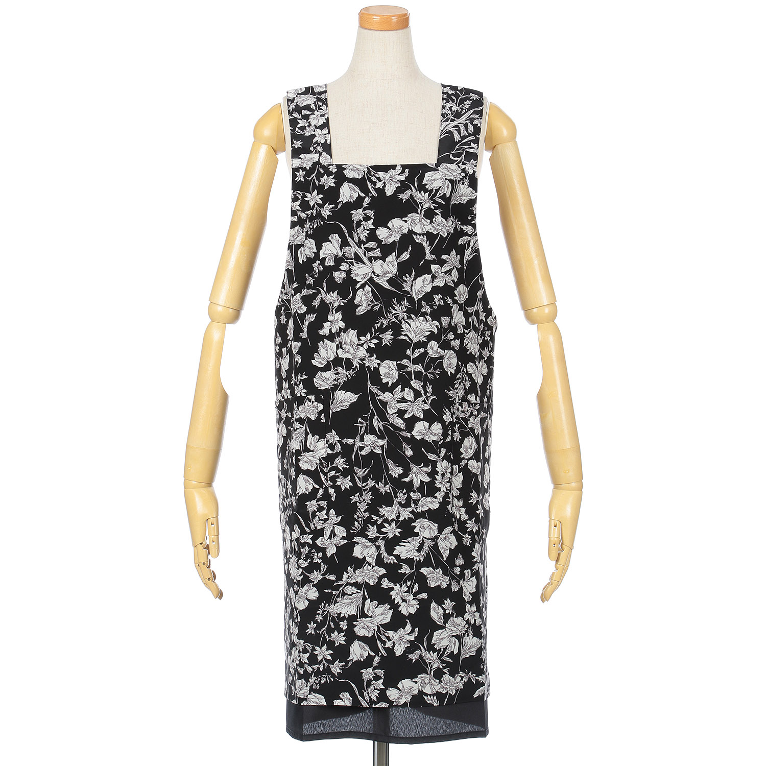 コシボチリメン単色花柄リバーシブルエプロン - 画像2