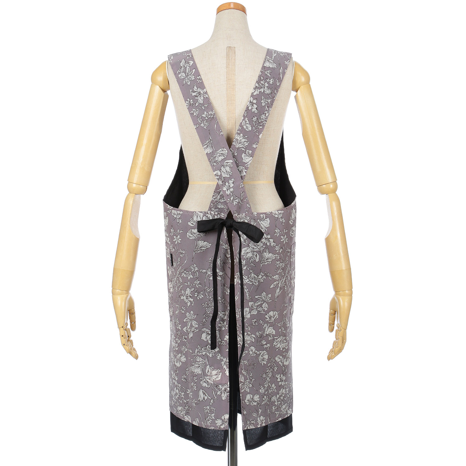 コシボチリメン単色花柄リバーシブルエプロン - 画像6