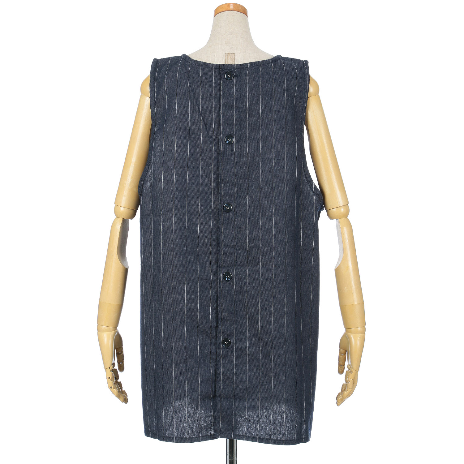 バック釦デニム風エプロン - 画像3