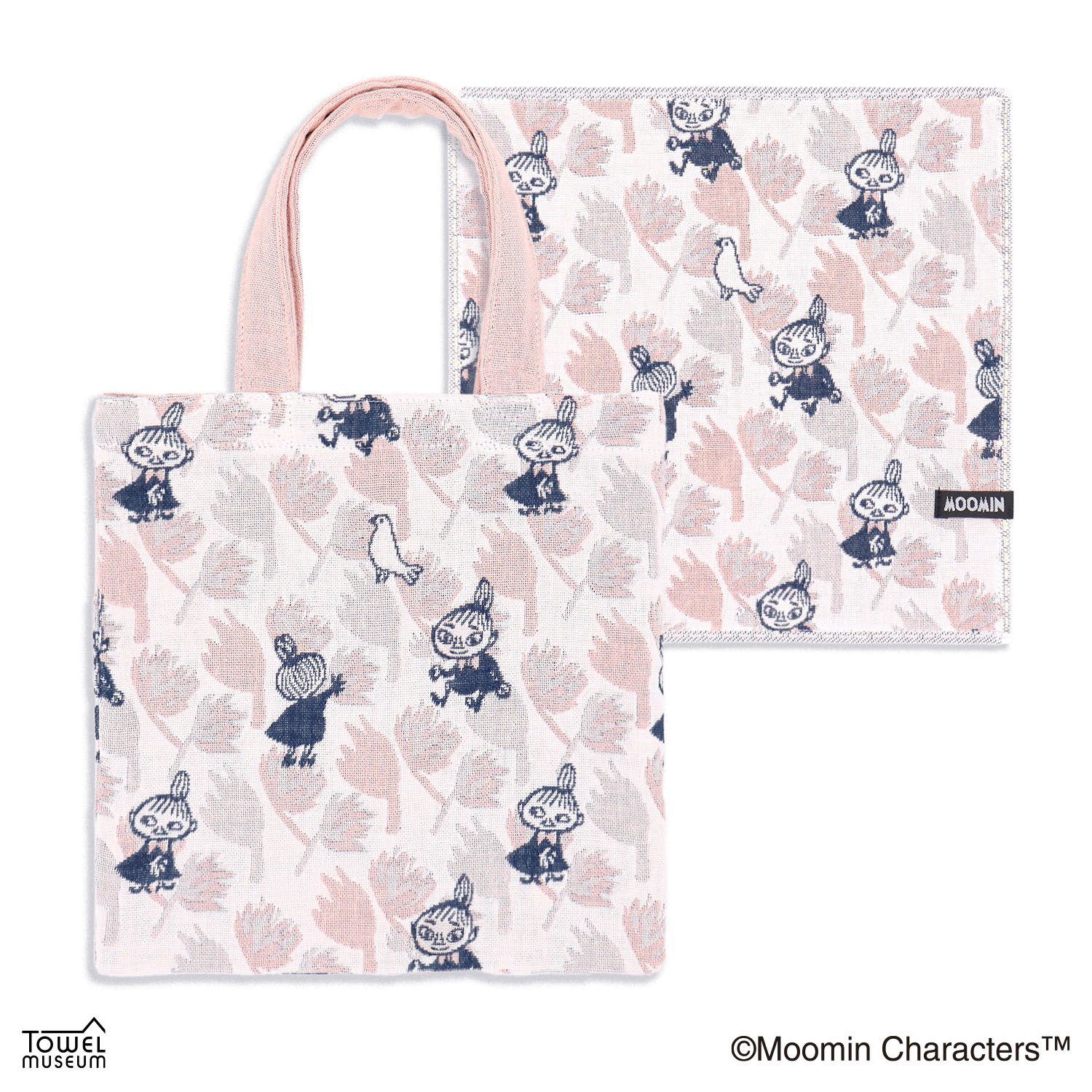 ムーミン おすまし顔のリトルミイ タオルハンカチ ピンク - 画像3