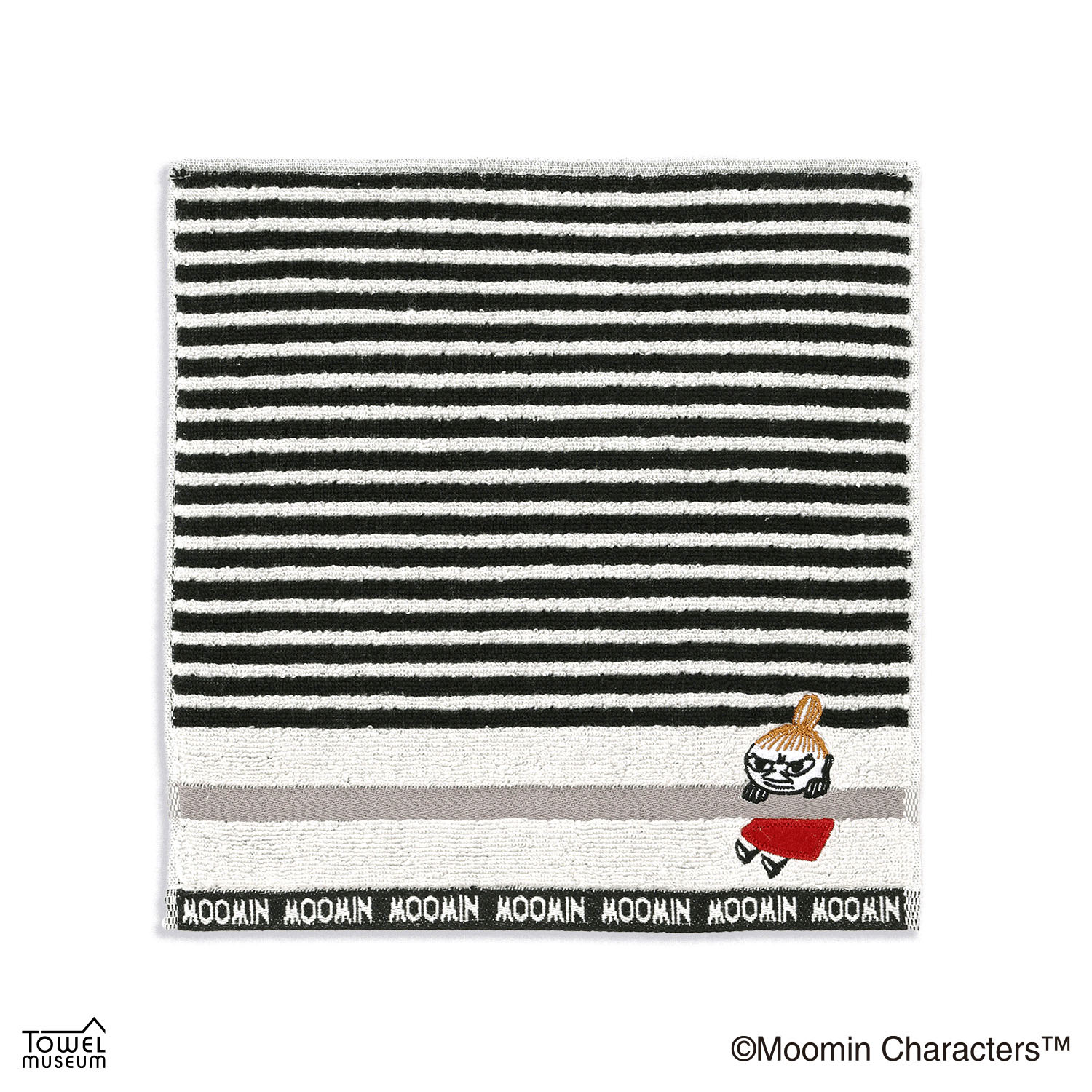 ムーミン リトルミイボーダー2 タオルハンカチ ブラック