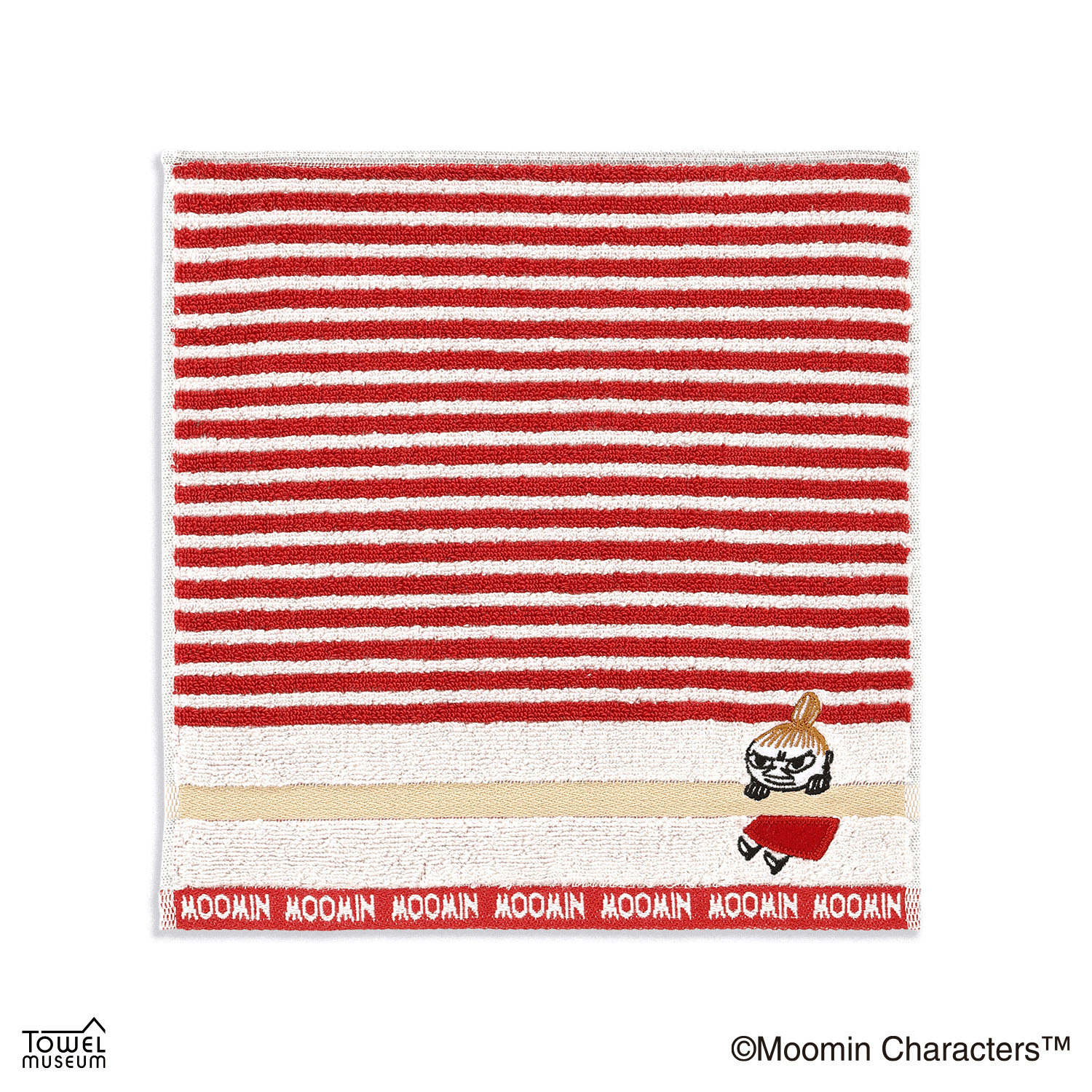 ムーミン リトルミイボーダー2 タオルハンカチ レッド