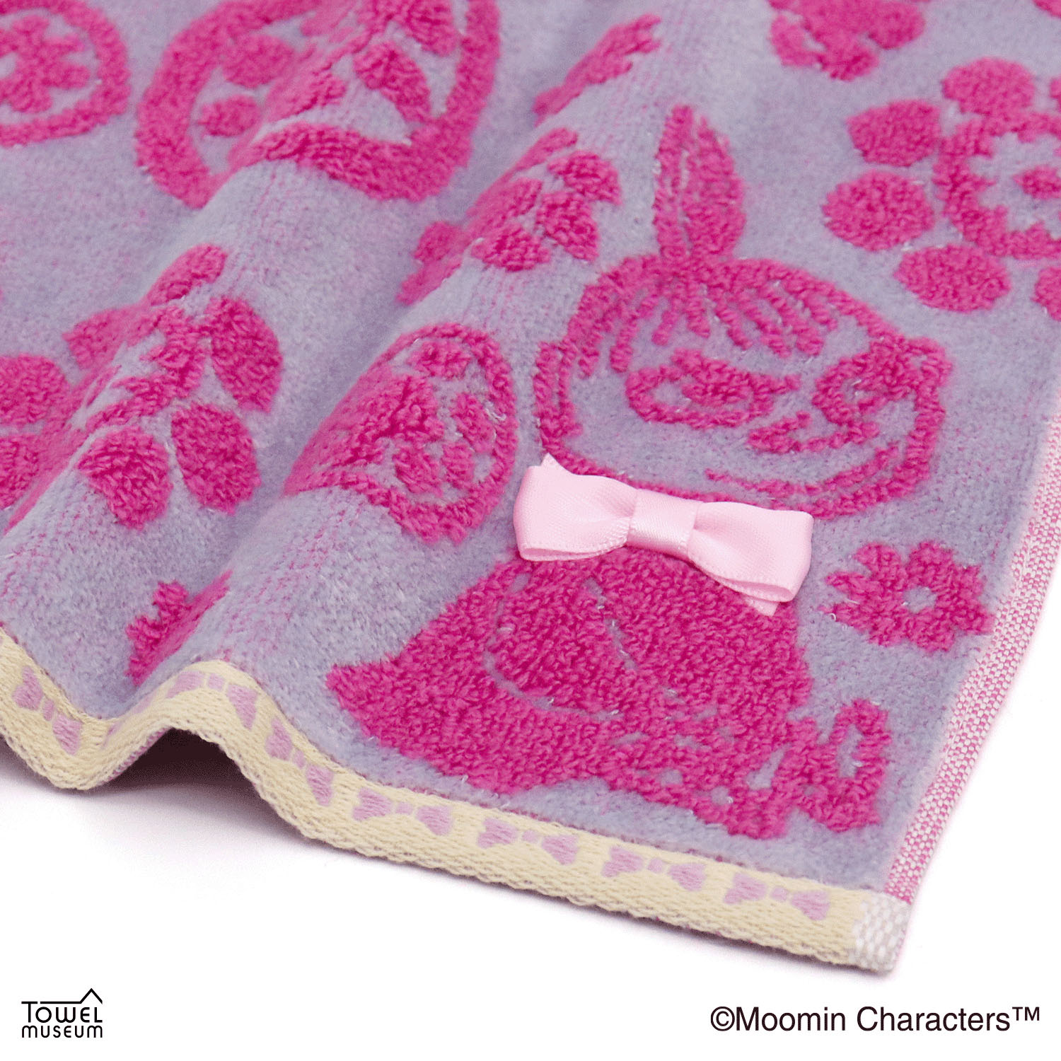 ムーミン ぽんぽんフラワー2 タオルハンカチ パープル - 画像2