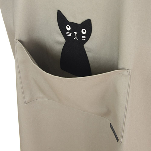 Atsuko Matano かつらぎのひょっこり黒猫 エプロン - 画像5