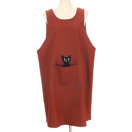 Atsuko Matano かつらぎのひょっこり黒猫 エプロン - 画像9