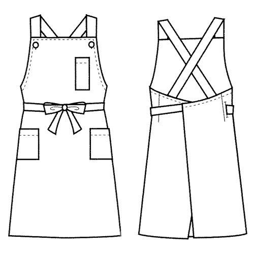 ジュンネジョワイユ「ワークエプロン」 ロング丈ラップエプロンLL - 画像2