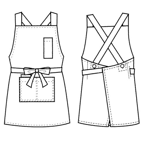 ジュンネジョワイユ「ワークエプロン」 ミニ丈ラップエプロン - 画像2