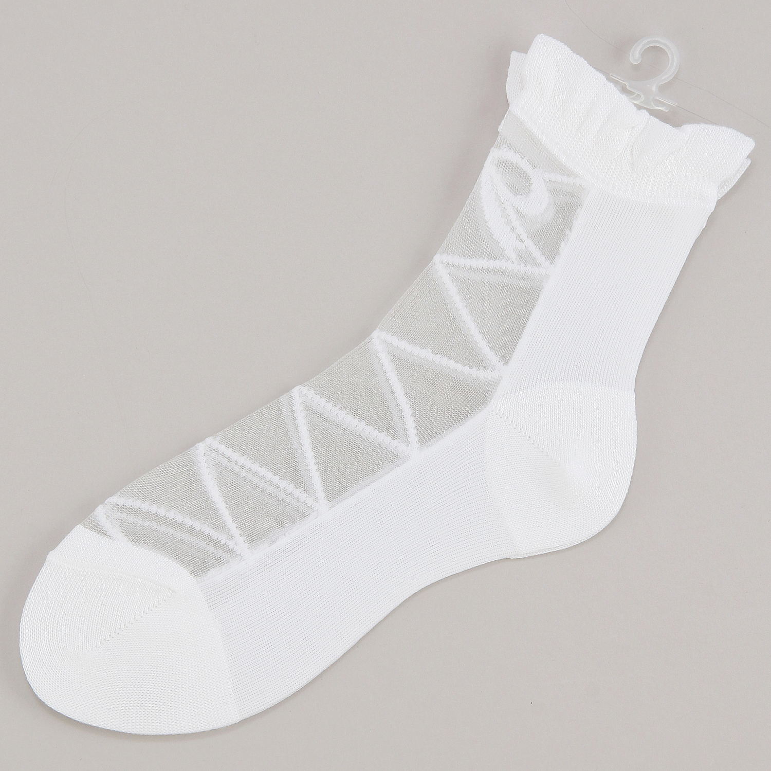 シースルーソックス 前リボン柄 - 画像2