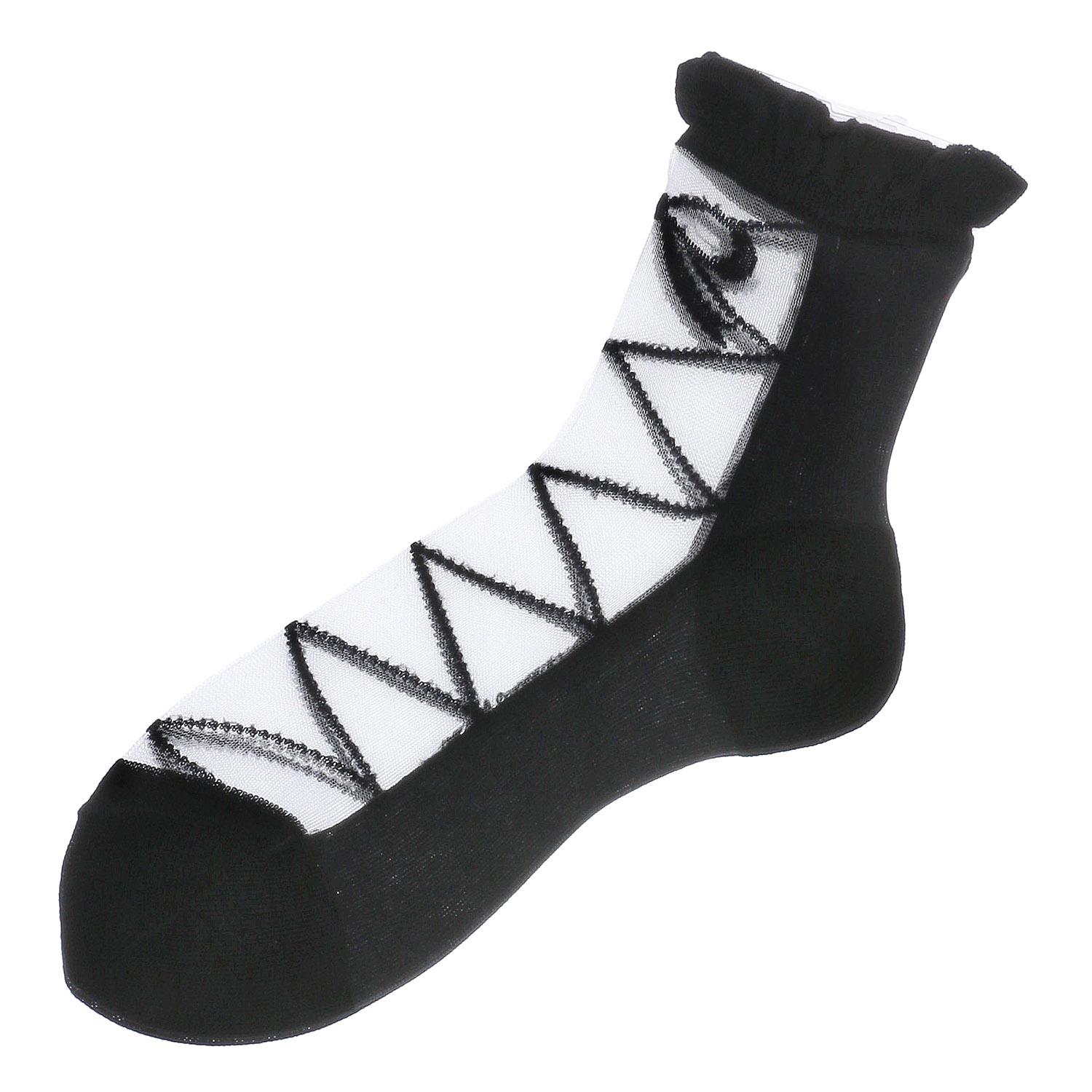 シースルーソックス 前リボン柄 - 画像3