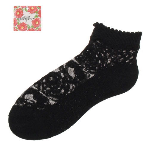 大人気★シースルーソックス 薔薇柄 ショート丈 - 画像4