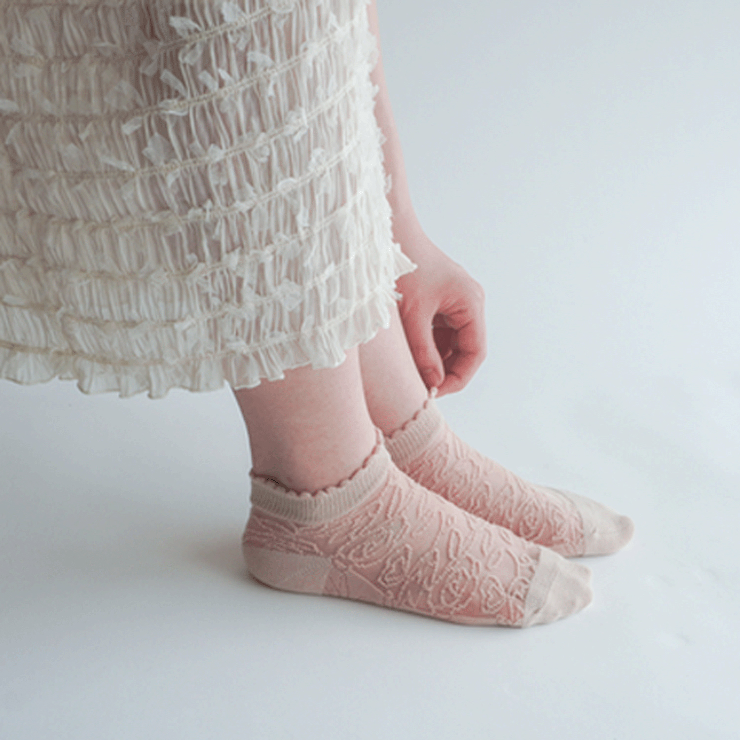 大人気★シースルーソックス 薔薇柄 ショート丈 - 画像9