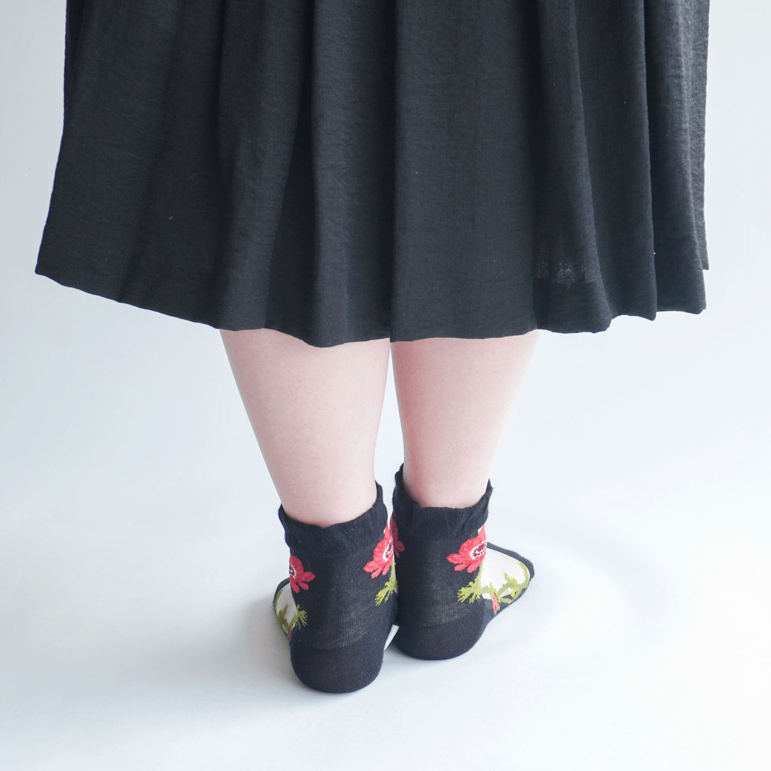 シースルーソックス シルク混 一輪アネモネ★26SS新色あり - 画像8