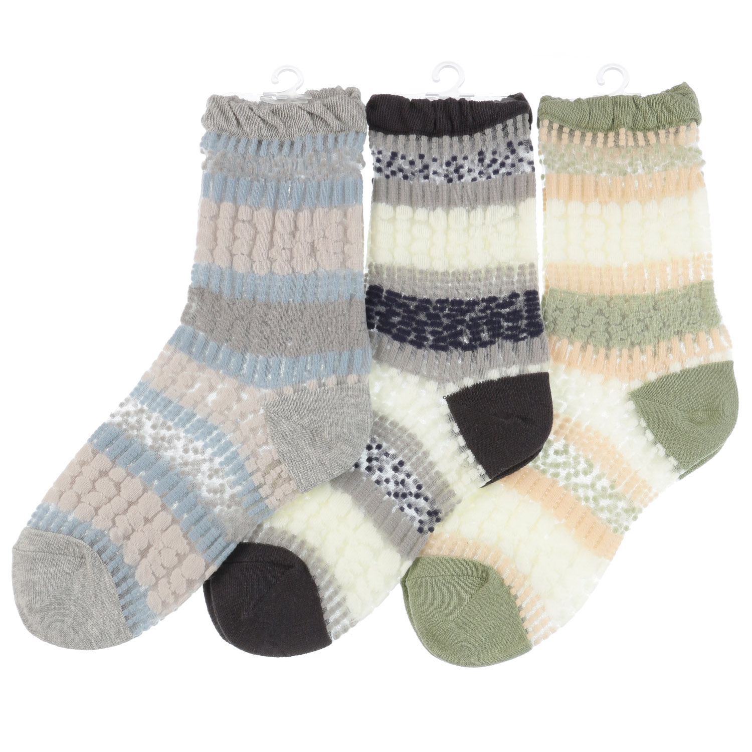 日本製 北欧調 水玉柄 シースルーソックス