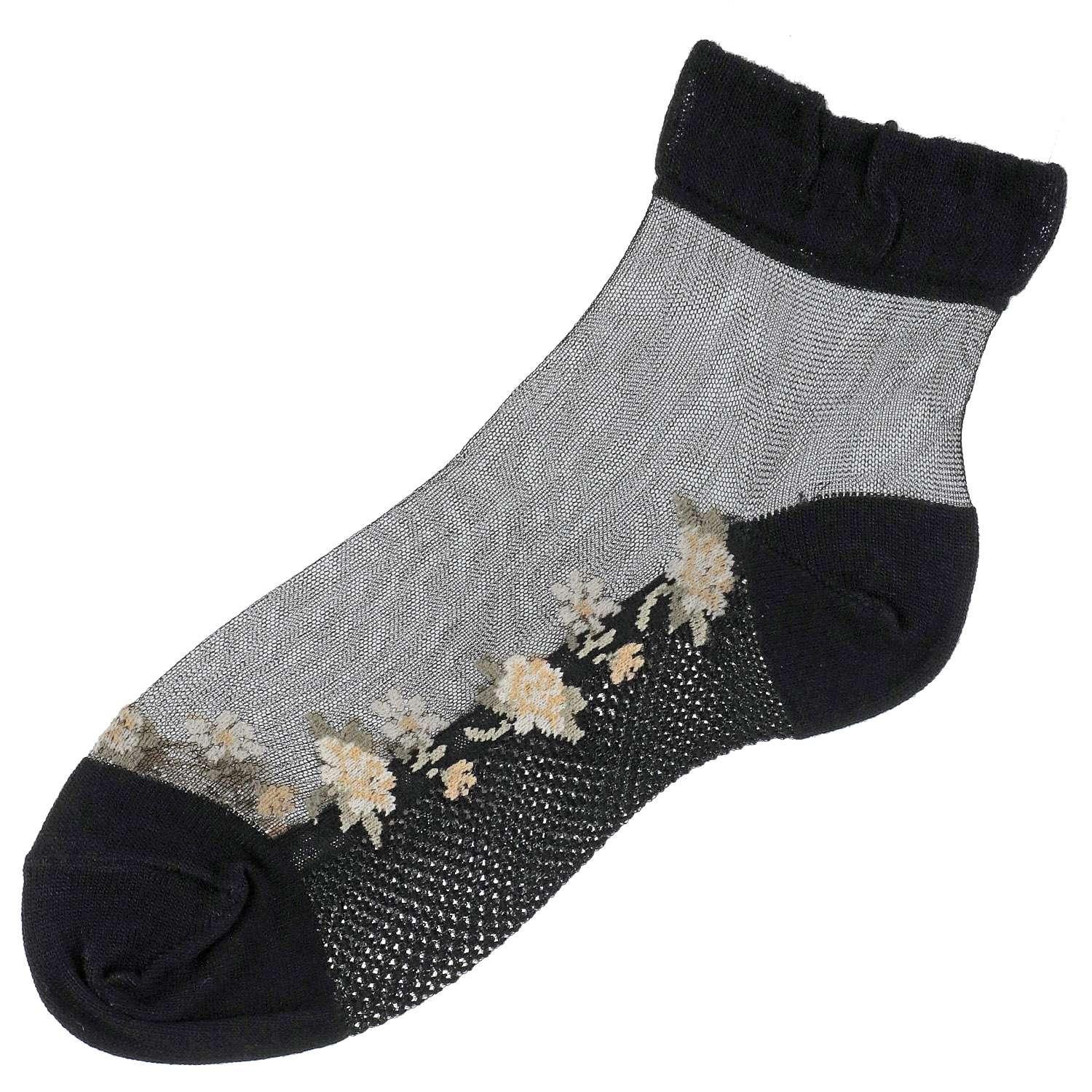 シースルーソックス ほんのきもち ミドルゲージ ローズライン ショート丈 - 画像4