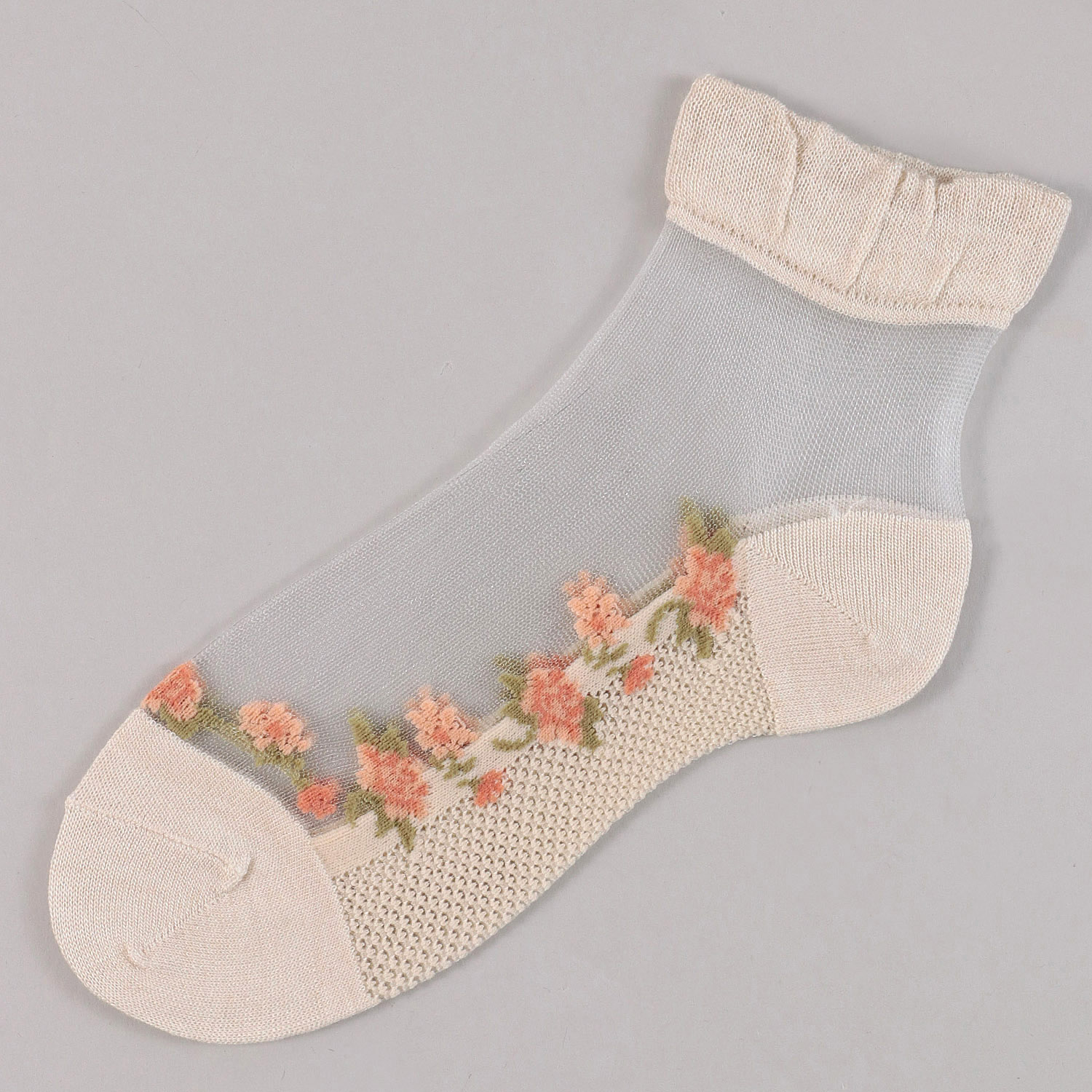 シースルーソックス ほんのきもち ミドルゲージ ローズライン ショート丈 - 画像5