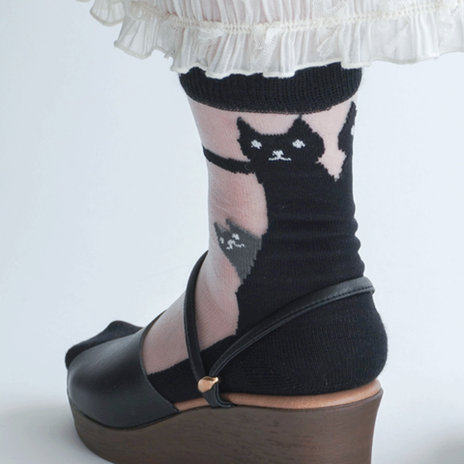 大人気★シースルーソックス 後ろ猫柄 - 画像7
