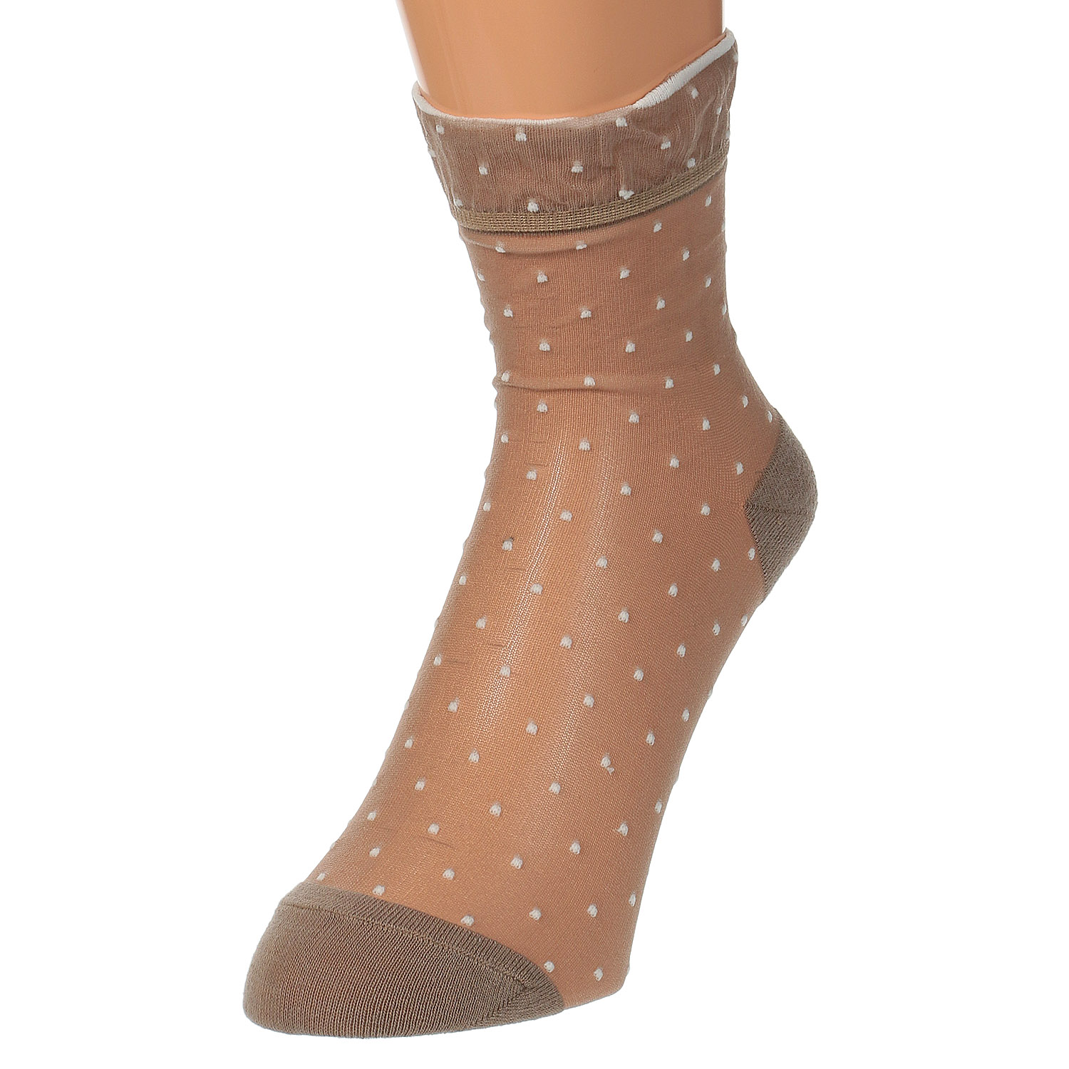 やわらかナイロン シースルーソックス  ドット柄 - 画像2