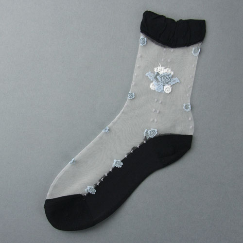 シースルーソックス ほんのきもちドットローズ柄 - 画像4