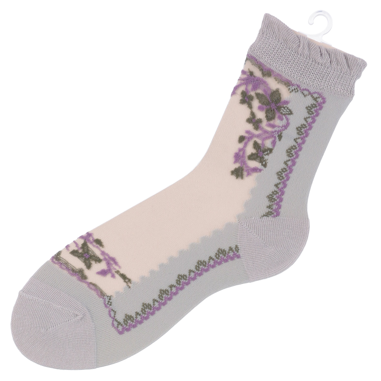 シースルーソックス  花と幾何 - 画像3