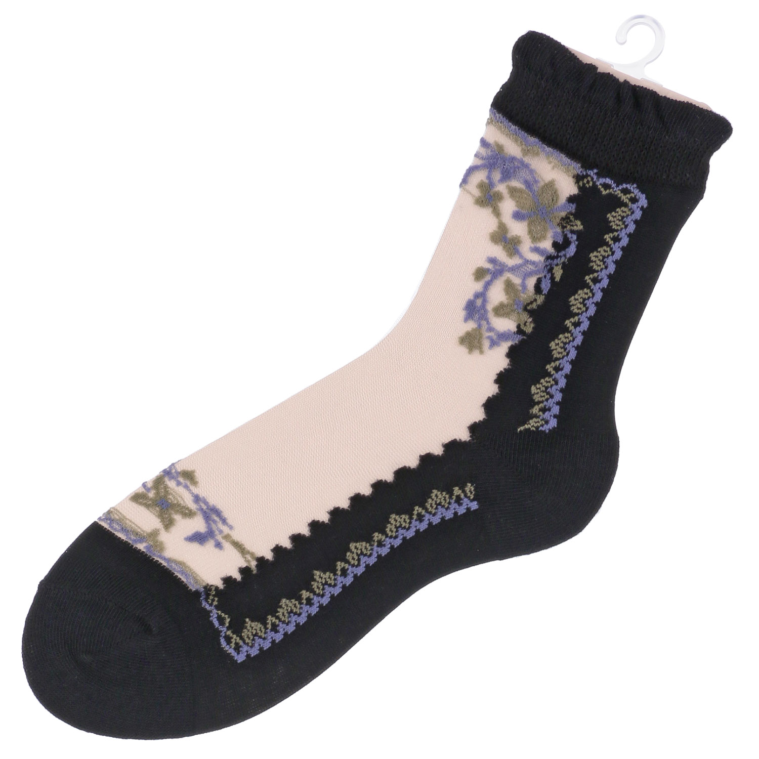 シースルーソックス  花と幾何 - 画像5