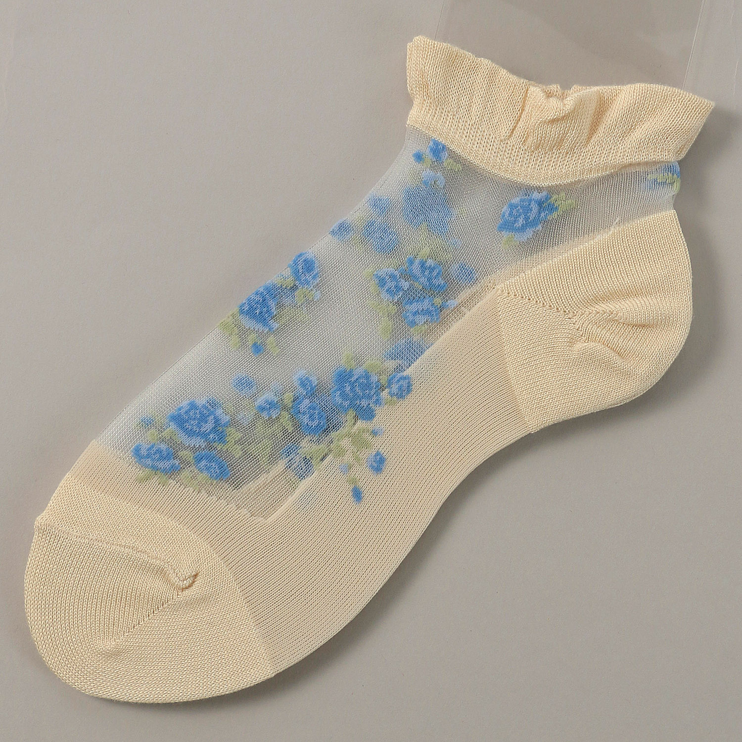 シースルーソックス ショート丈 バラブーケ柄 - 画像7