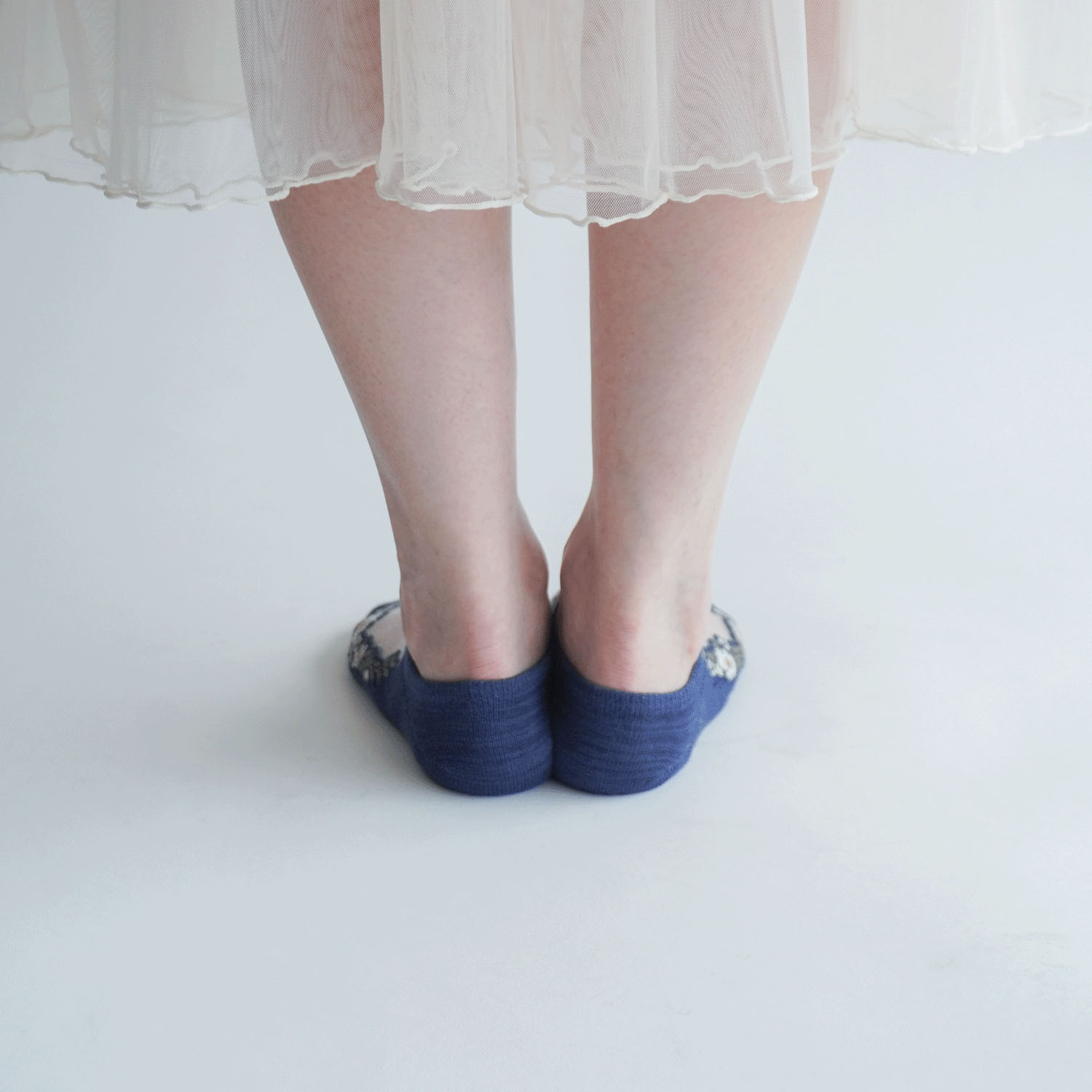 シースルーソックス  カバーソックス  花草柄 - 画像13