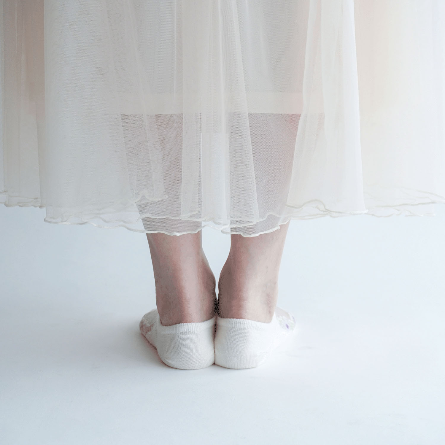 シースルーソックス  カバーソックス  花草柄 - 画像9