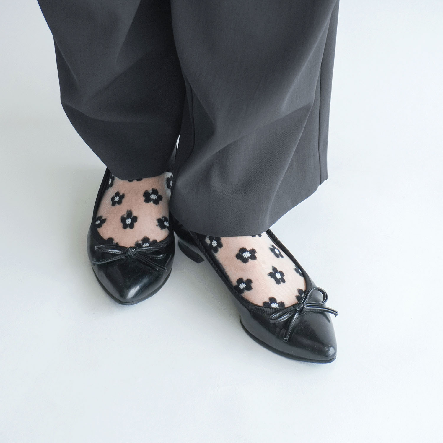 シースルーソックス  カバーソックス デイジー柄 - 画像12