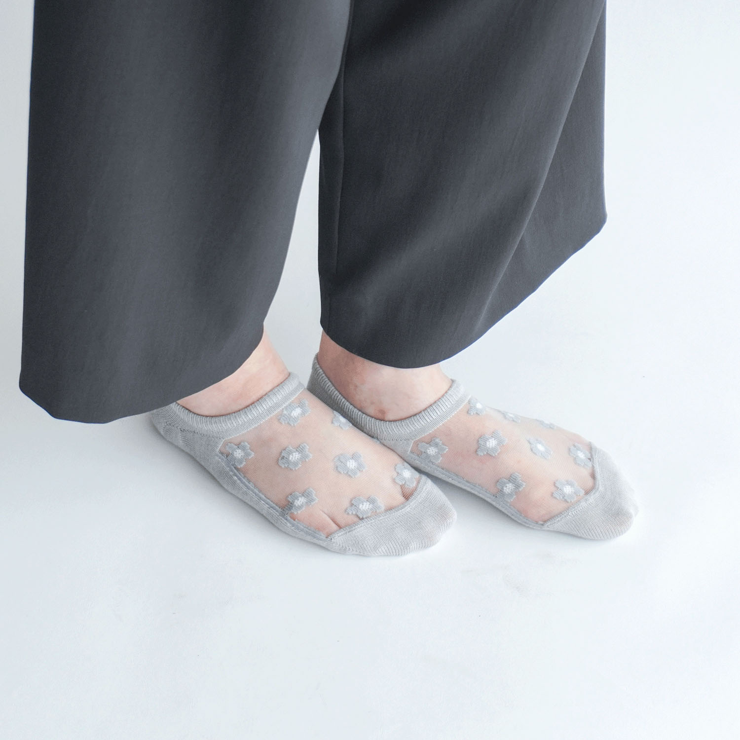 シースルーソックス  カバーソックス デイジー柄 - 画像5