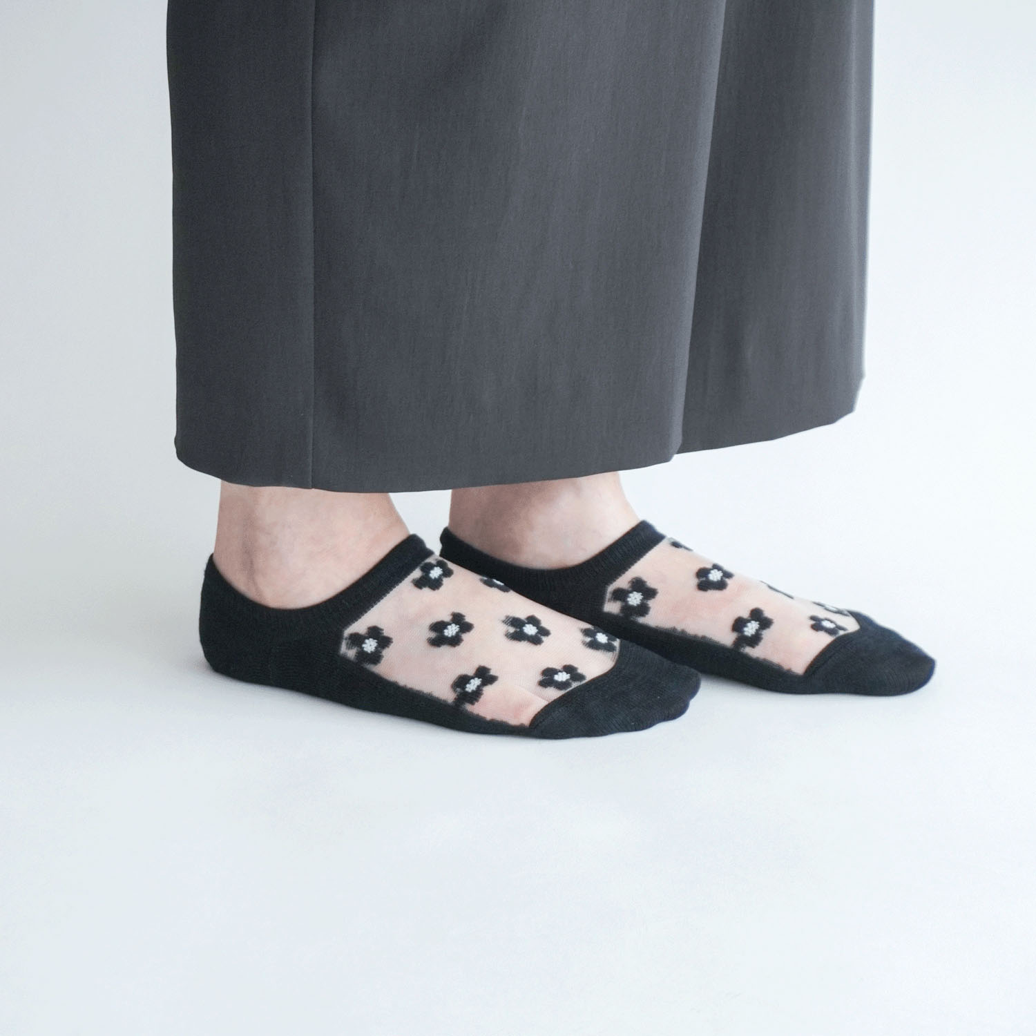 シースルーソックス  カバーソックス デイジー柄 - 画像10