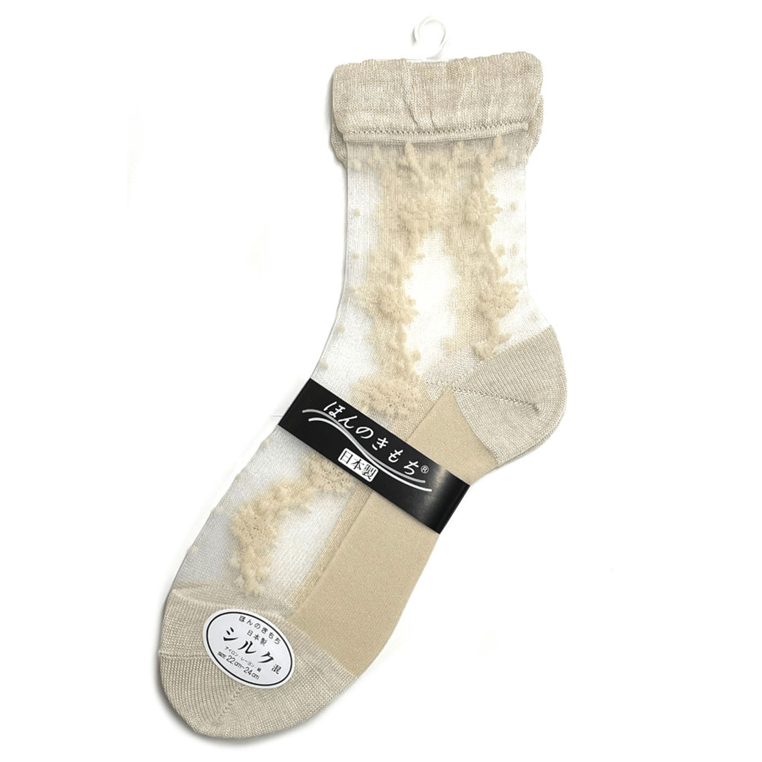 ミドルゲージシースルーソックス エレガント花 - 画像5