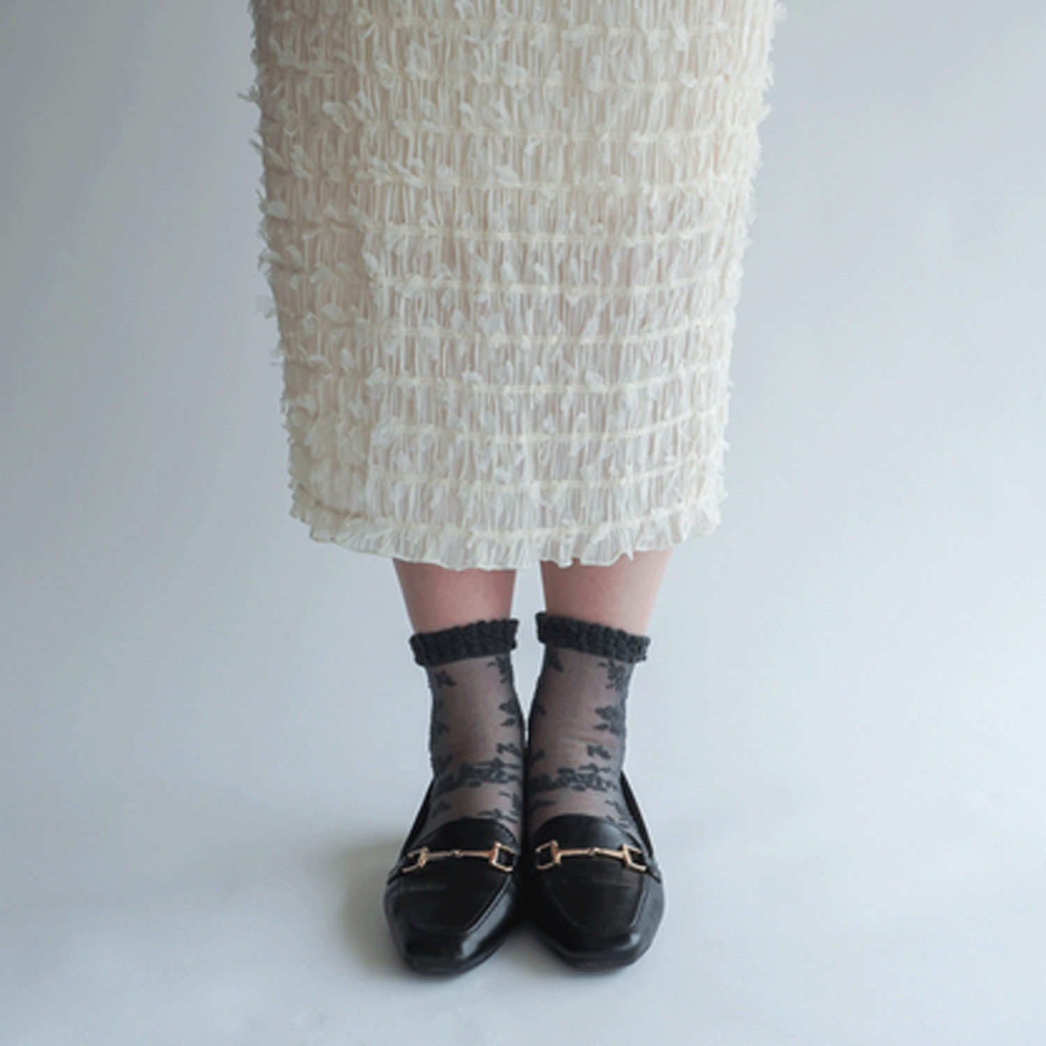 大人気★シースルーソックス 総バラ柄 - 画像6